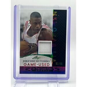 2024 Leaf In The Game Used Dikembe Mutombo Game Used Jersey Patch 52/60 SP Hawks